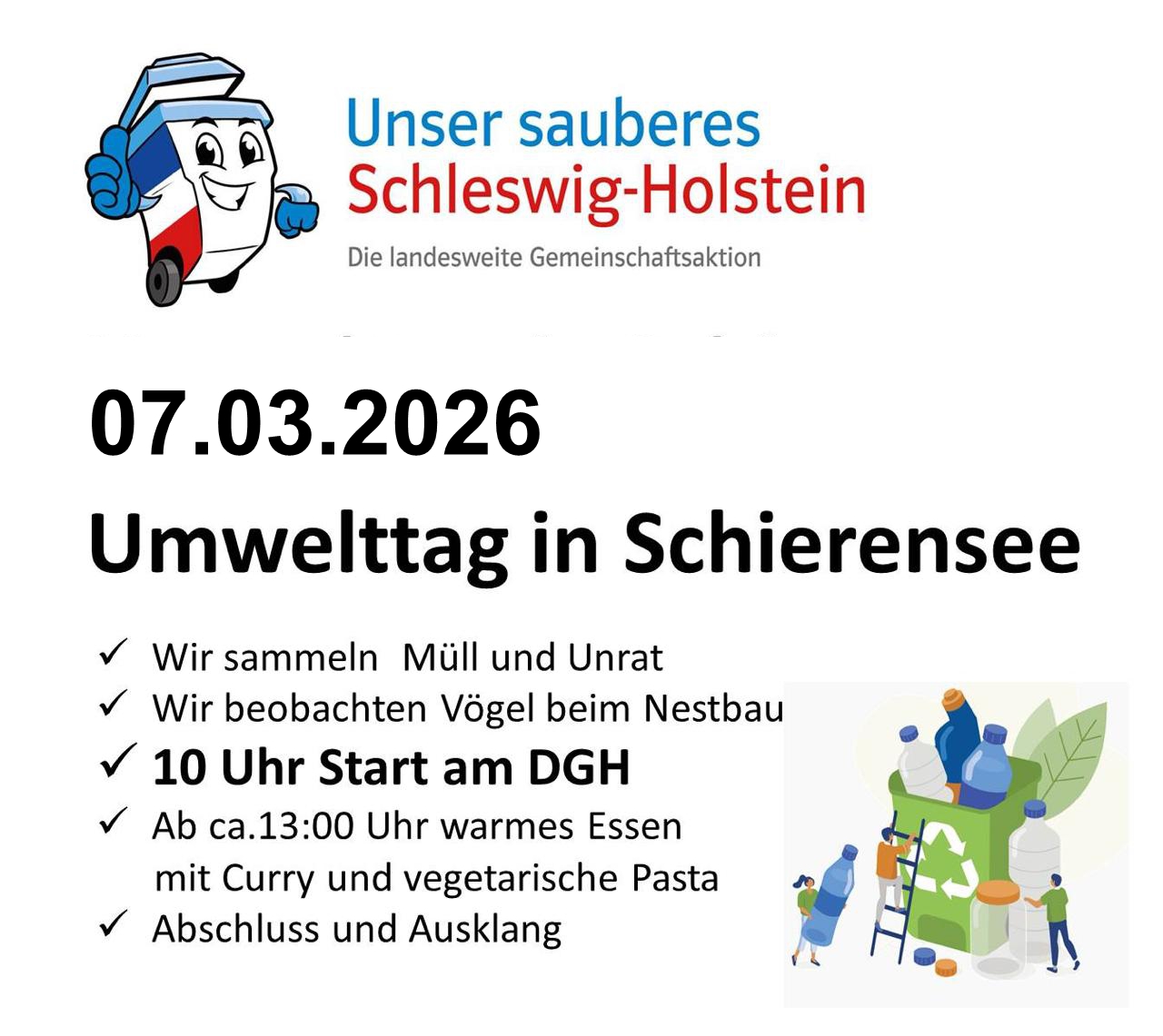 Umwelttag am 07.03.2026 in Schierensee